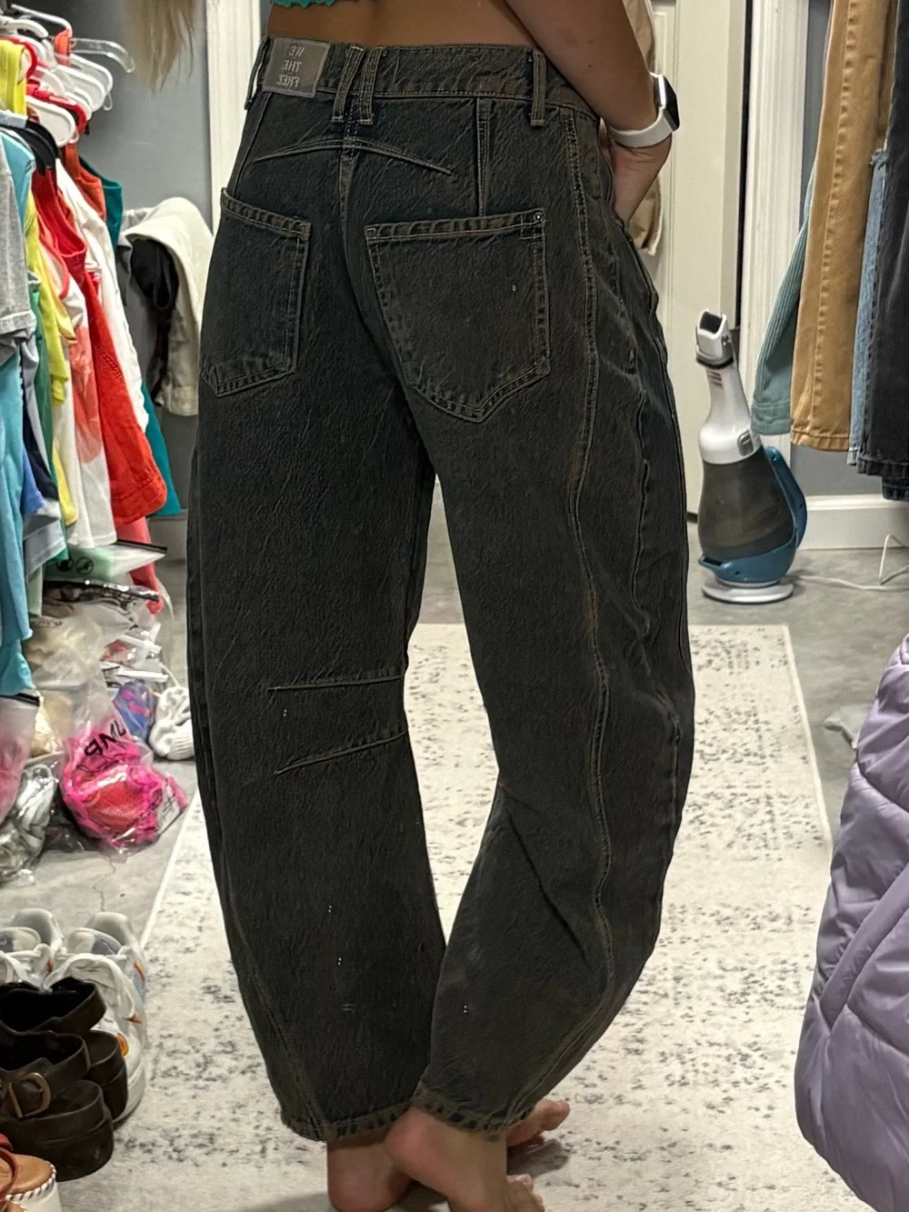 Free People We The Free Good Luck Mid-Rise Barrel Jeans